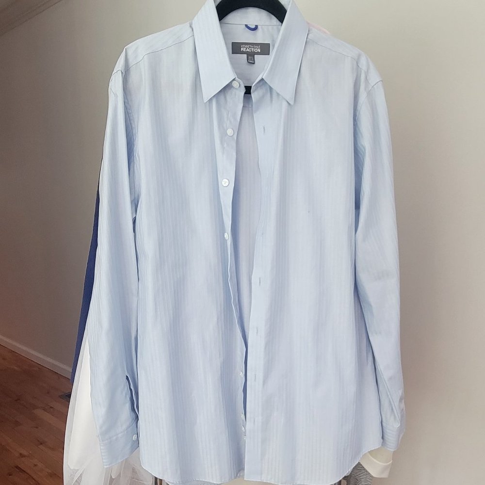 Kenneth Cole Light Blue long sleeve button down shirt,  16 1/2 34/35